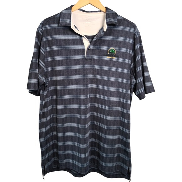 Bobby Jones Other - Bobby Jones X-H2O Performance Golf Polo Shirt L Hammock Creek Logo Blue Striped
